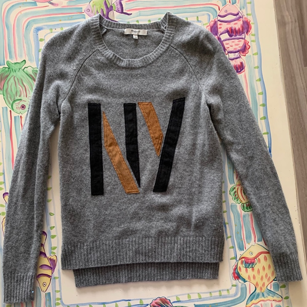 Madewell Merino Wool Grey NY Sweater